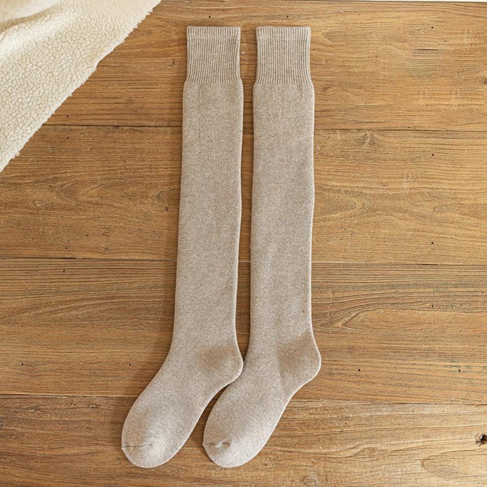 Хлопковые длинные облегающие гольфы однотонные выше колена модные гетры осенне-зимние