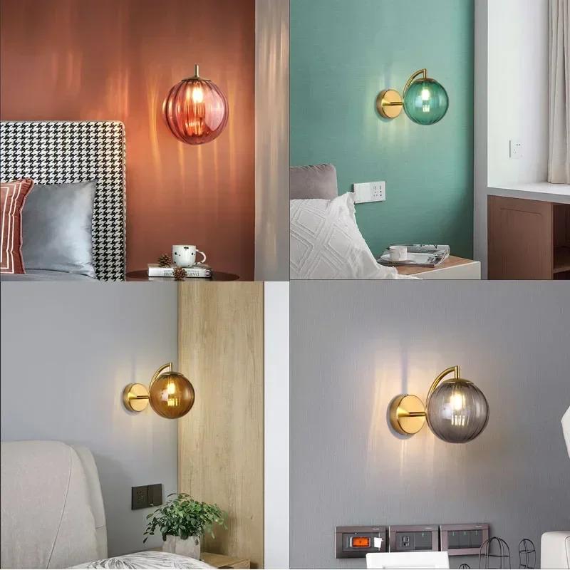 Современный настенный светильник E14 Nordic Water Grain Glass Ball Подвесной светильник для коридора отеля Лестница Декор комнаты Светодиодное освещение входа