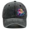 Colorful Flower Print Snapback Baseball Hat, Dad Hat Casual Slouchy Inelastic Lightweight Adjustable Sun Hat