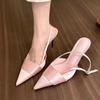 Sandals Women High Heels Shoes Fashion Summer Slippers  New Pointed Toe Sexy Dress Wedding Pumps Slingback Mujer Zapatillas