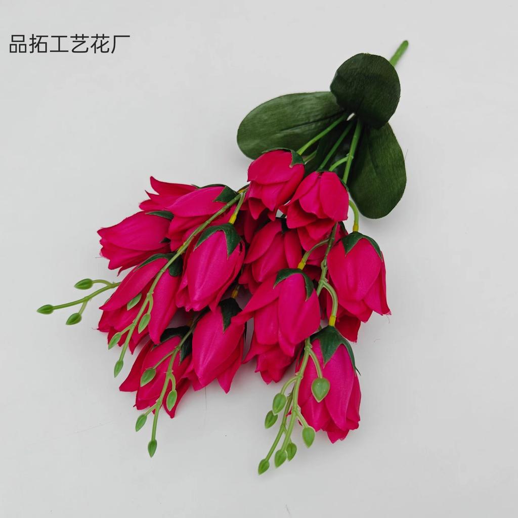 5 Веток 20 Головок Искусственные Тюльпаны из ПУ Не Выцветающие Искусственные Пластиковые Поддельные Растения тюльпанов Сделай сам Дом Сад Свадебное Украшение На Открытом ВоздухеT