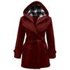 Winter Coat Ladies Girls Hooded Comfortable Warm Jacket Womens Belted Elegant Plus Size Long Sleeve