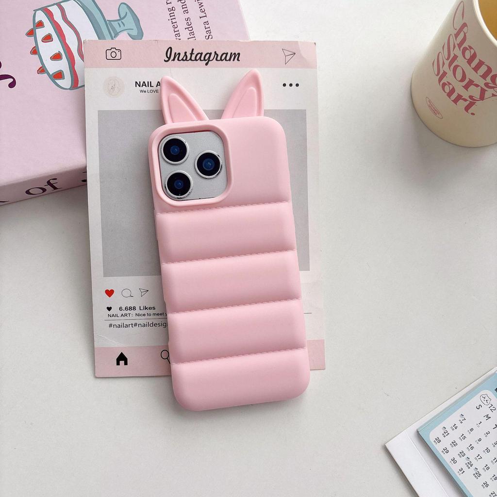 3D чехол для телефона с ушками лисы и ангельскими крыльями для iPhone 14/13/12/11 Pro Max