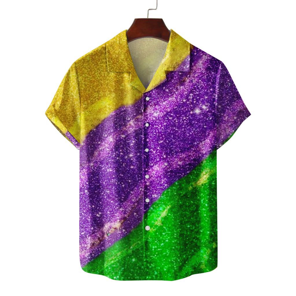 Мужская летняя новая свободная рубашка с коротким рукавом с принтом, кардиган, пляжная рубашка