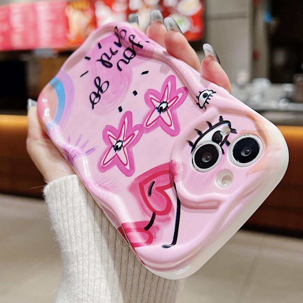Cute Silicone Case for Oppo A78 A58 A38 Infinix Smart 7 8 Xiaomi Redmi Note 12 11 Pro Vivo V23E V27 V25 Funda Love Heart Stars Cover Soft TPU Bumper
