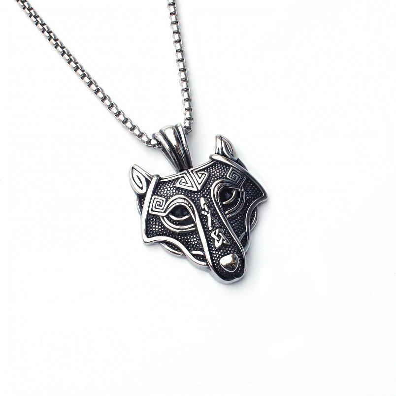 Fashion Titanium Steel Double Snake Pendant Trendy Male Personality Double Snake Wrap Necklace Men