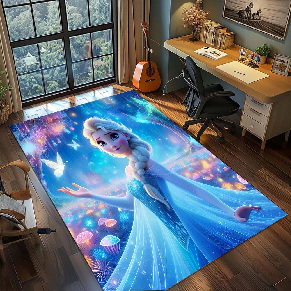 Elsa and Anna: A Dream Fantasy Rug Carpet Large Area Rug Non Slip Washable Floor Mat Gamer Room Bedroom Home Decor