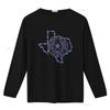 Vintage Texas State Seal Barbed Wire Outline T Shirt Black Size Large vintage Washed streetwear Comfortable Breathable Casual