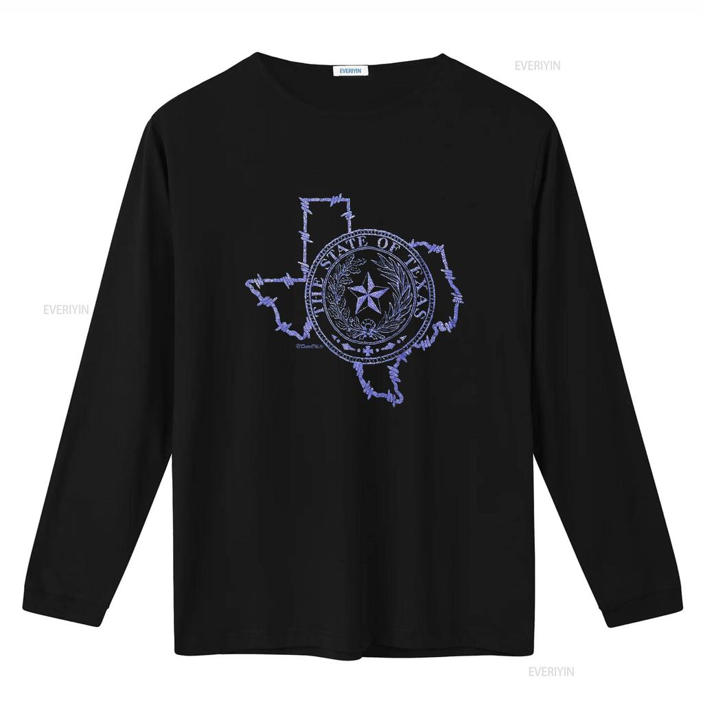 Vintage Texas State Seal Barbed Wire Outline T Shirt Black Size Large vintage Washed streetwear Comfortable Breathable Casual