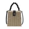 Small Box Beads Handle Straw Bag Portable Messenger Handmade Handbag Straw Bags Beach