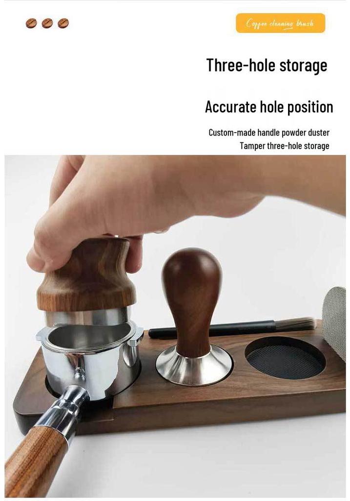 Universal Walnut & Beech Coffee Tamper and Accessory Storage Base