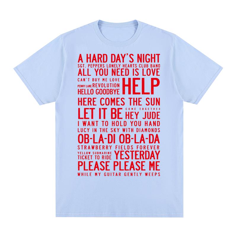 Hey Jude Some of Songs Vintage Tshirt Rock Band Cotton Men T shirt New TEE TSHIRT Womens tops