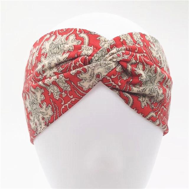 Bohemian Headband Women Boho Elastic Hairbands Sport Turban Head Wrap Cotton Bandage Beach Party Holiday Hair Accessories Fashion Summer