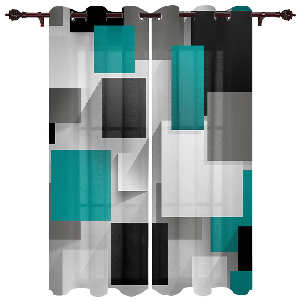 Оранжево-черные лоскутные абстрактные художественные оконные шторы для гостиной, кухни, занавески с балдахином, модные шторы для спальни