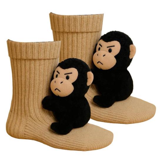 Толстые вязаные 3D носки Санта Клауса для детей и взрослых