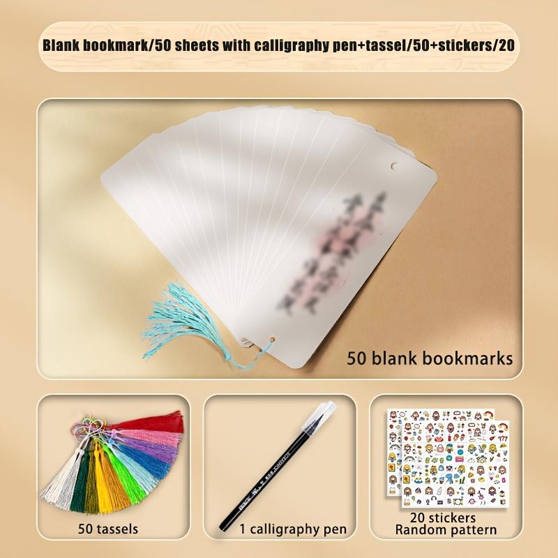 25 Watercolor Paper Bookmarks Blank Creative Hand-drawn Labels with Colored Tassels for DIY Coloring Powder Acrylic and Watercolor Art Projects