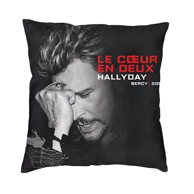 Fashion Johnny Hallyday Cushion Cover x Soft Singer French France Pillow Case for Car Square Pillowcase Home Decorative