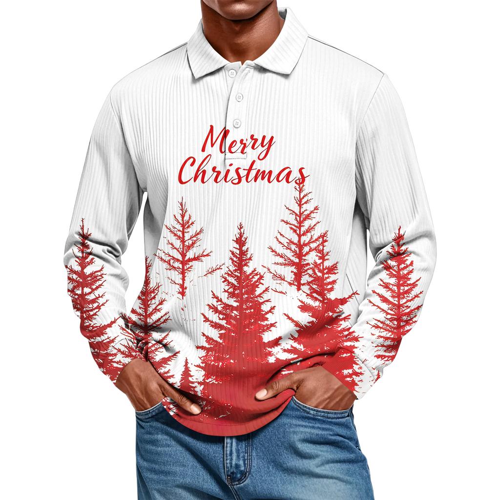 Men's Casual Style Solid Color Loose Shirt Long-sleeved Top