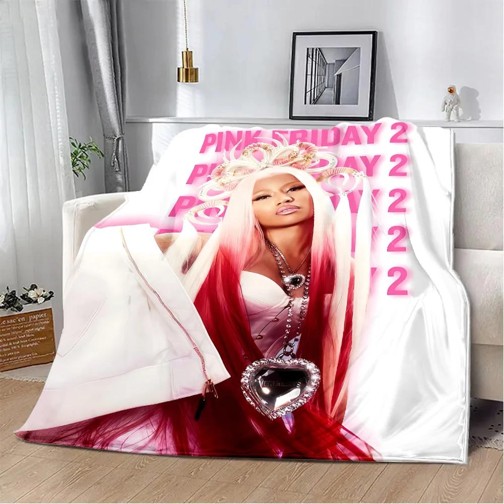 Новое одеяло с принтом Nicki Minaj Rapper Pink Friday 2 Пледы для пикника Теплое одеяло Мягкое и удобное для дома, путешествий, подарок на день рождения