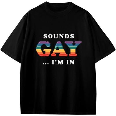 Смешные Пиксельные Звуки Гей Я в Аниме Мультфильм Подарок Девочки Мальчики Подростки Футболка