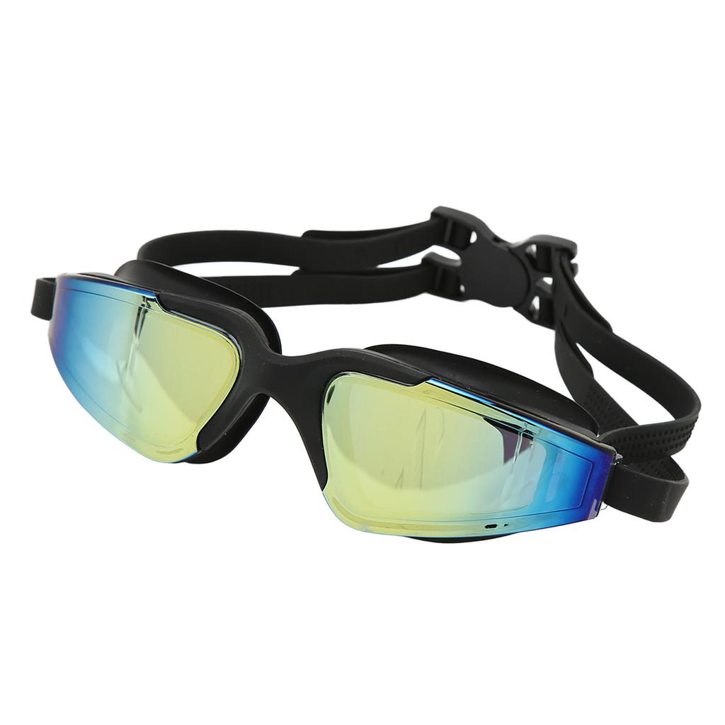 Очки для плавания Защита от запотевания HD Водонепроницаемые Силиконовые Широкий обзор Очки для плавания для взрослых детей Черные
