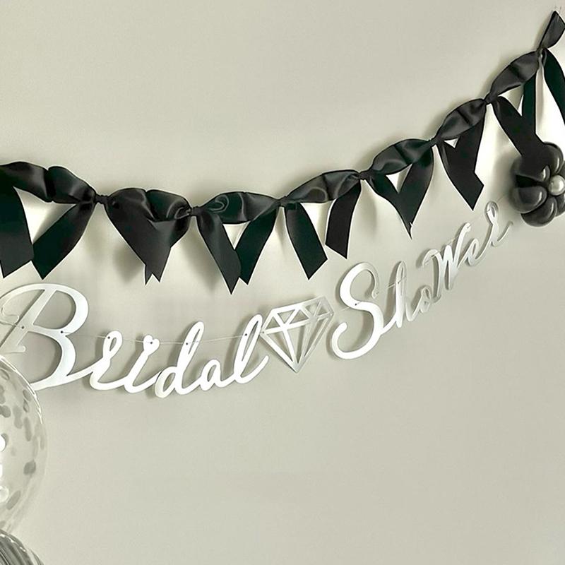 Bowknot Ribbon Garland Flags Princess Girls Room Wall Hanging Banner For Kids Birthday Baby Shower Wedding Party Decoration