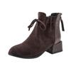 Large Short Boots Women's English Style Horseshoe Thick Heel Boots