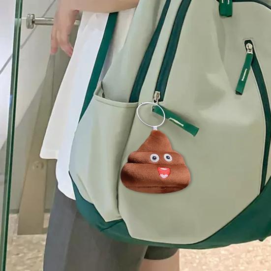 Брелок в виде какашки, милый смайлик, игрушка в виде какашки, мультяшный забавный рюкзак, подвесное украшение, мягкая сумка, брелок, подарок для друзей, семьи