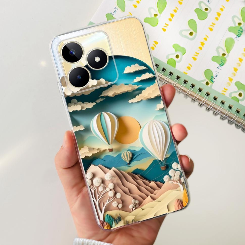 For Realme Note 50 Cases RMX3834 Colorful Painted Cover Soft Silicone Phone Cases For Oppo Realme Note 50 Note50 TPU Fundas