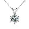New 1 Carat Real Moissanite Snowflake Pendant Necklace For Women Top Quality S925 Sterling Silver Wedding Bridal Fine Jewelry