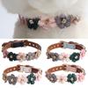 Pet Collars Adjustable PU Collar for Small Medium Dogs Shiny Lovely Colorful Flowers with Shiny Diamonds Dogs Necklace