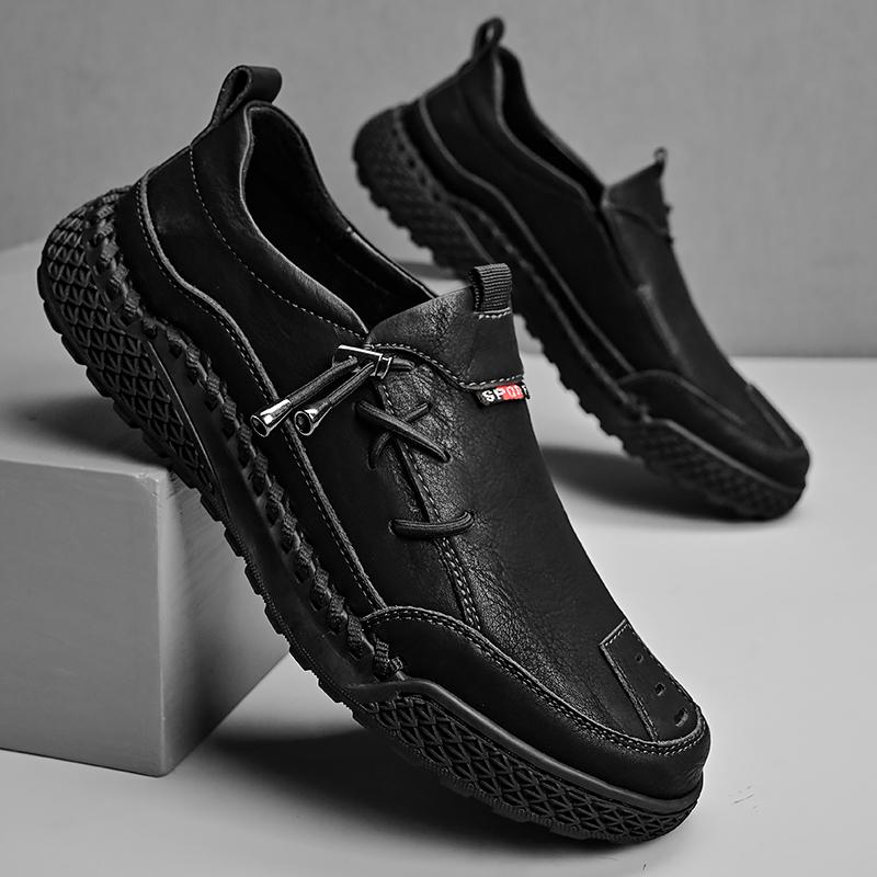 Мужская повседневная обувь из натуральной кожи ручной работы, удобные мокасины, мужская деловая обувь на плоской подошве, обувь для вождения