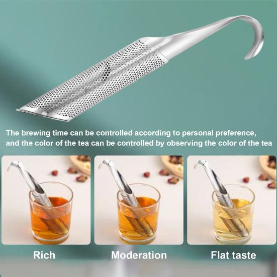 Фильтр для чая из нержавеющей стали, ситечко для заваривания листового чая, с мелкими отверстиями, диффузор с интервалом для чая, трубка для заваривания чая для офиса и семьи