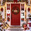 2D Flat Christmas Flag Banners Snowman Christmas Hanging Flag Door Couplets Banner  Indoor Outdoor