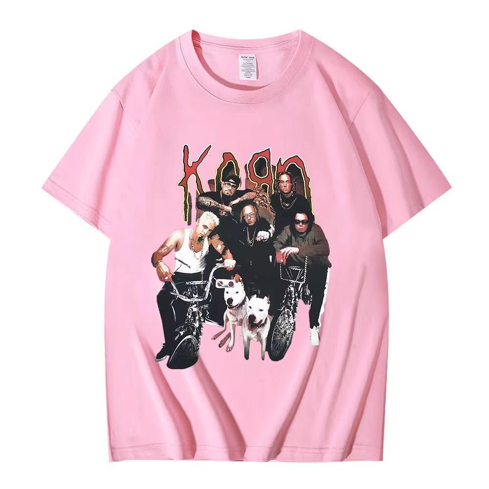 Unisex 90s American Rock Band Korn Vintage Gothic Metal Loose Street Short Sleeve Unisex And Unisex TShirt