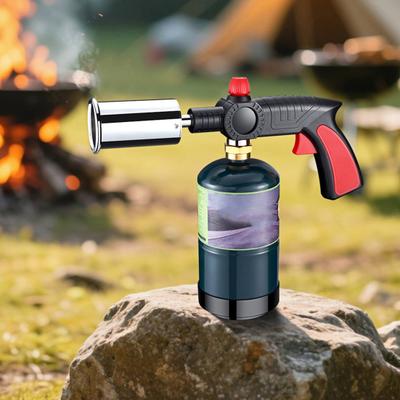 Портативная газовая горелка Легкая регулируемое пламя Пропановая горелка Поджигатель костра Кемпинг на открытом воздухе Пеший туризм Приготовление пищи Барбекю Уголь Пропановая горелка