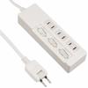 BUFFALO 2 Pin Power Tap 3 Ports Individual Switch 5m White BSTAPSW2350WH