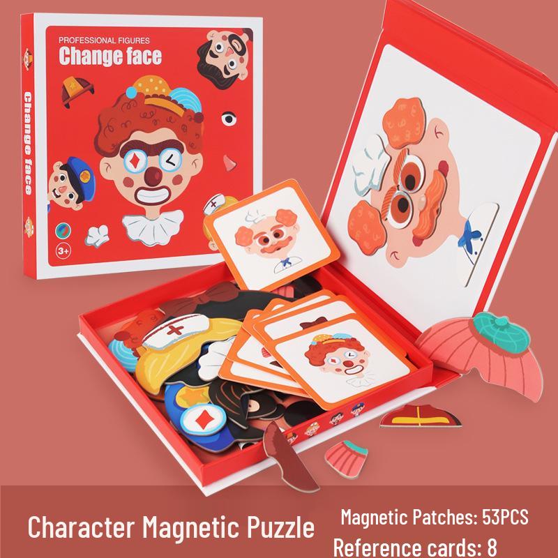 Cross-Border Children's Magnetic Educational Puzzle Set: Transportation, Characters, Ocean & Dress-Up Themes