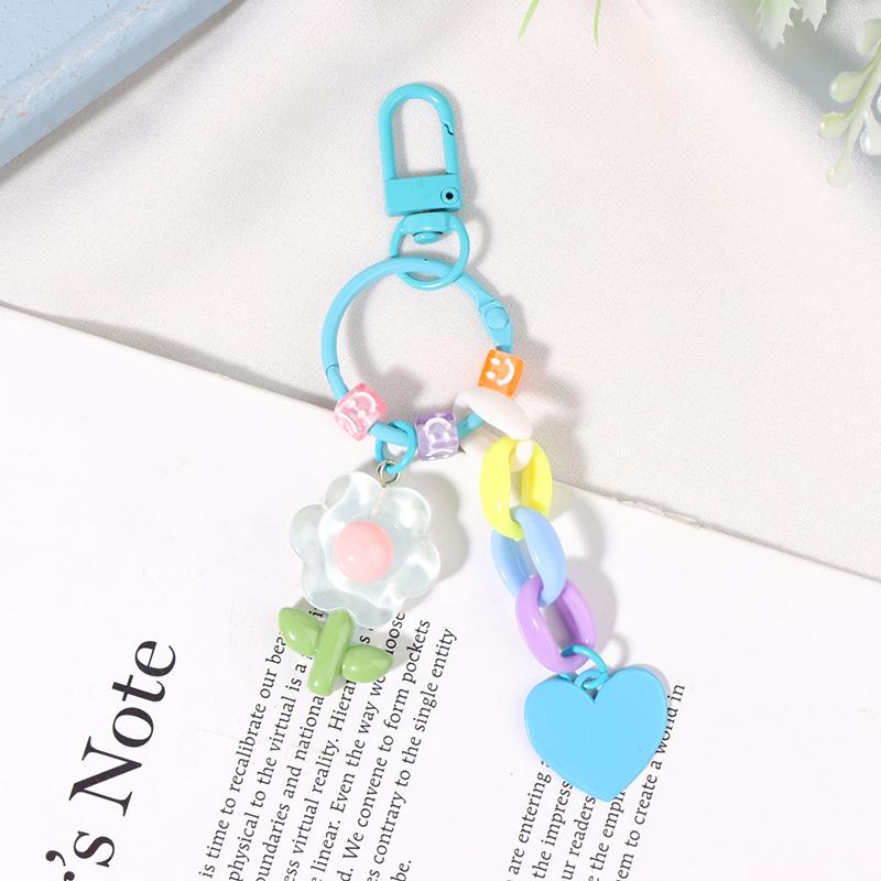 Милый брелок-тюльпан с цветочным кулоном, кольцо для ключей Love, рюкзак, автомобильные подвески, украшение для сумки, аксессуары