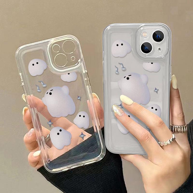 Cute Cartoon Ghost Phone Case For Samsung A54 Case S23 A34 5g A52 A52S A53 A33 A32 A14 A23 A72 S22 S23 Ultra S21 S23 FE Cover