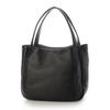 Tote Bag Shrink Leather Tote M Size Black [Isaac] (10)