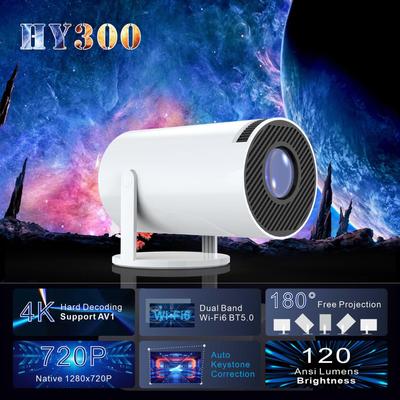 Портативный ЖК-проектор HY300 4K Ultra HD с беспроводным дублированием экрана для гостиной - Android 1080P