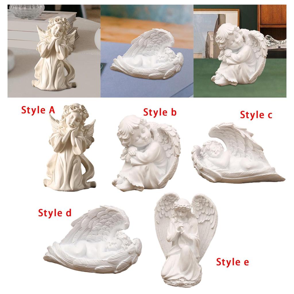 Статуэтка молящегося ангела, центральные элементы стола, садовая статуя ангела, полимерная фигурка-украшение для двора, дома, патио, книжной полки, газона