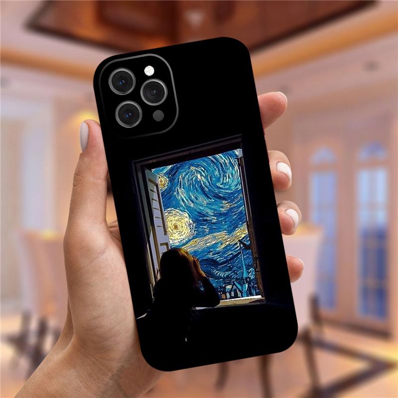 Винсент Ван Гог Звездная ночь цветок чехол для телефона для iPhone 13 12 11 Pro Max Mini X XR XS 8 7 Plus Мона Лиза Дэвид мягкий чехол