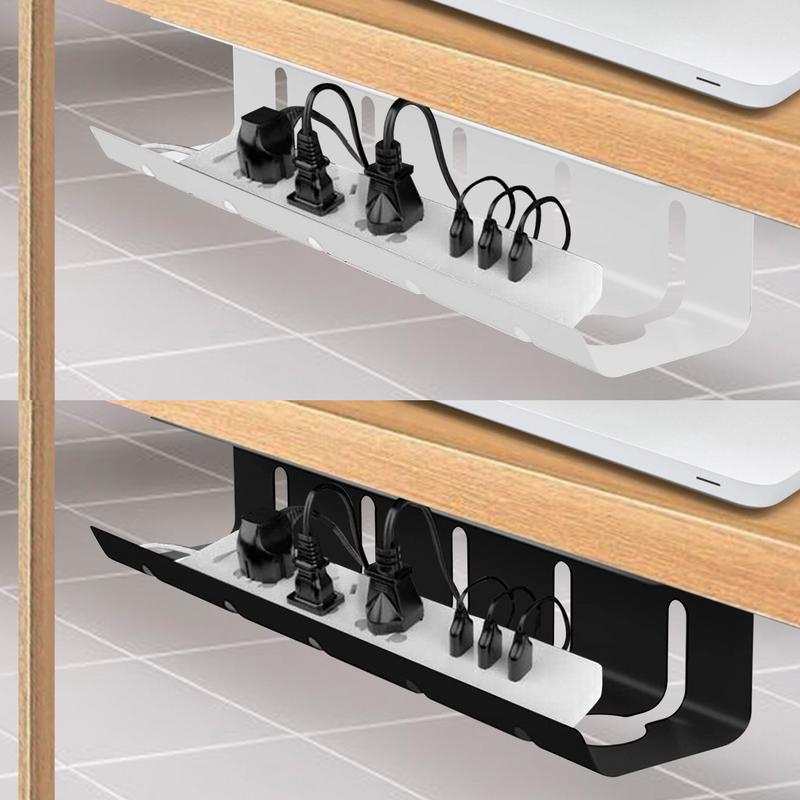 Under Desk Cable Management Tray Under Table Storage Rack Wire Organizer For Office Surge Protector Cable Holder for Home