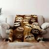 Cartoon sloth face pattern Flannel printed blanket suitable for all seasons suitable for living room office sofa and travel