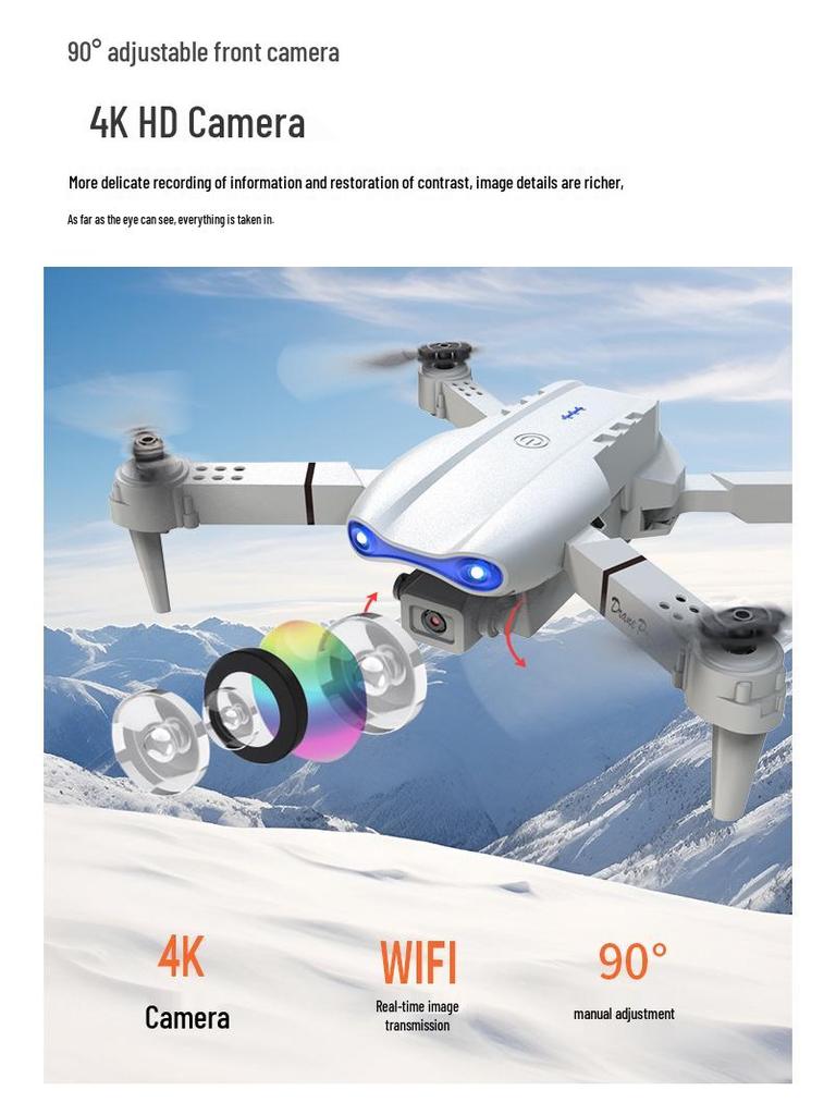 Складной дрон E99Pro с двойными HD-камерами и функцией удержания высоты, 4-осный летательный аппарат с дистанционным управлением E88Pro K3
