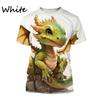 New Cute Dragon 3D Printed T-Shirt Funny Animal Tees Fashion O Neck Short Sleeve Dinosaur Unisex Streetwear Top Clothes Clothing