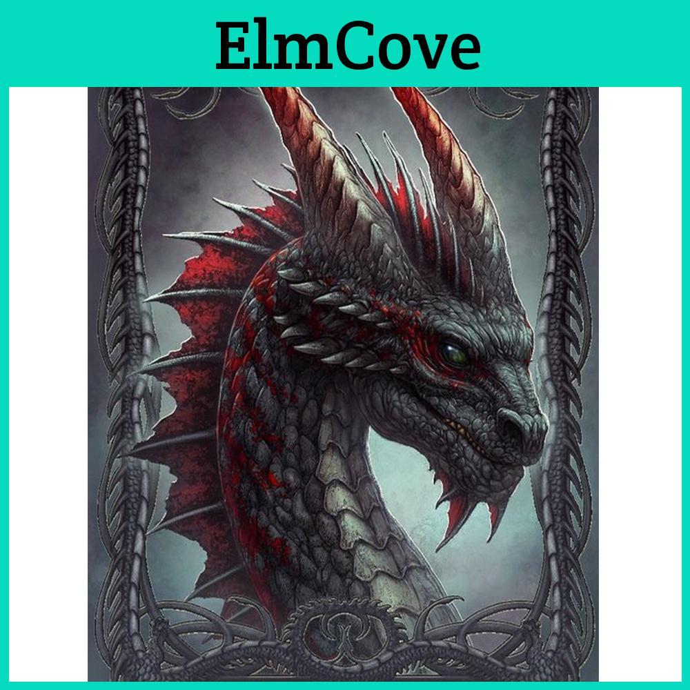 Grey Full Round Embroidery Diamond Dragon Kit Diamond Painting Cross Stitch Mosaic Animal Handmade Gift