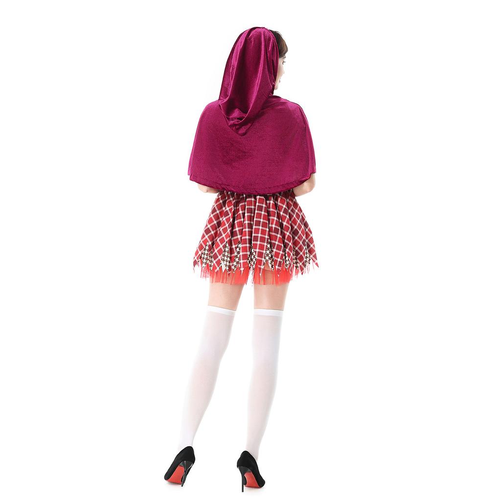 Halloween costume Little Red Riding Hood carnival costume cosplay witch costume broom witch skirt cape